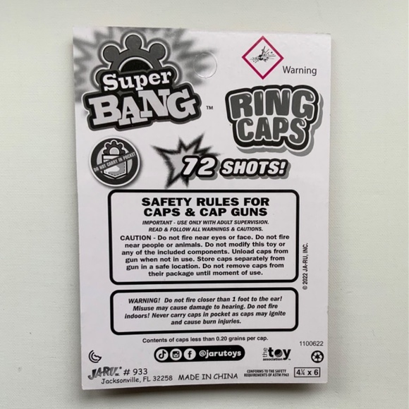CAP GUN TOY AMMO JA-RU SUPER BANG RING CAPS 144 SHOTS 18 RINGS - Picture 2 of 2